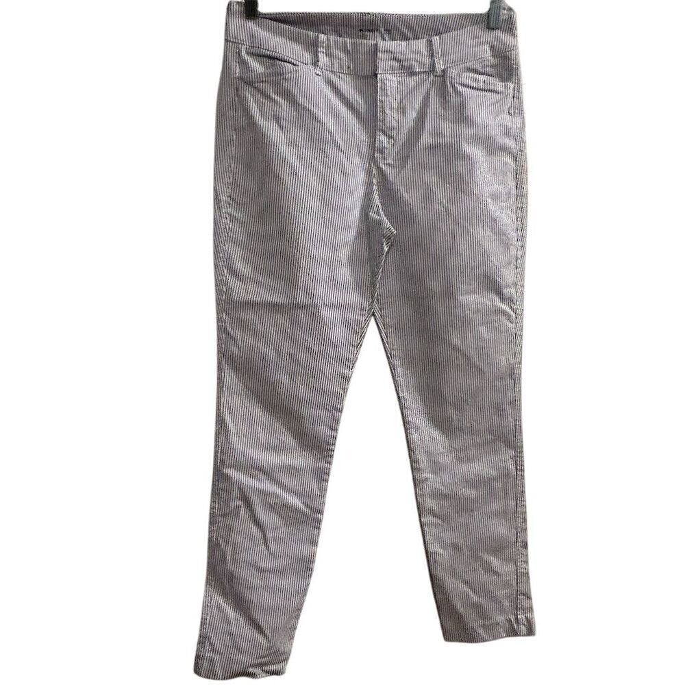 Old Navy Women's Size 6 Striped Skinny Dress Pants Blue and White‎